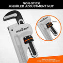 HORUSDY 3PCS Aluminum Straight Pipe Wrench Set 10" 14" 18" with Alloy Steel Jaws