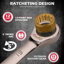 SEDY 24PCS Ratcheting Wrench Set Metric SAE CR-V Steel 72T With Magnetic Holder