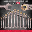 SEDY 12Pc Metric Flexible Ratchet Spanner Combination Spanner Magnetic Organizer