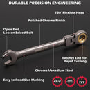 SEDY 12Pc Metric Flexible Ratchet Spanner Combination Spanner Magnetic Organizer