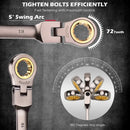 SEDY 24Pc Flexi Head Ratchet Spanner Set Metric & SAE with Magnetic Organizer