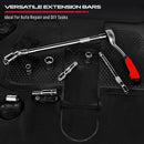 SEDY 4Pcs 3/8" Drive Socket Extension Bar Kit w/ Swivel Joint CR-V Ratchet Auto