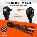 SEDY 12Pcs 1/2" Drive Socket Wrench Set CR-V 72T Ratchet Metric 10-19mm Holder