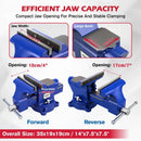 SEDY 6" Bench Vise Heavy Duty Workbench Clamp Anvil 360° Swivel Base Jaw Pads