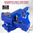 SEDY 6" Bench Vise Heavy Duty Workbench Clamp Anvil 360° Swivel Base Jaw Pads