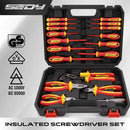 SEDY 18Pcs 1000V Insulated Electrician Tool Set Magnetic Screwdriver Pliers Kit