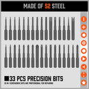 33 PC PRECISION SCREWDRIVER SET BITS PHILIP FLAT SLOTTED TORX HEX ELECTRONIC FIX