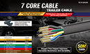 50M X 7 Core Wire Cable Trailer Cable Automotive Boat Caravan Truck Coil V90 PVC