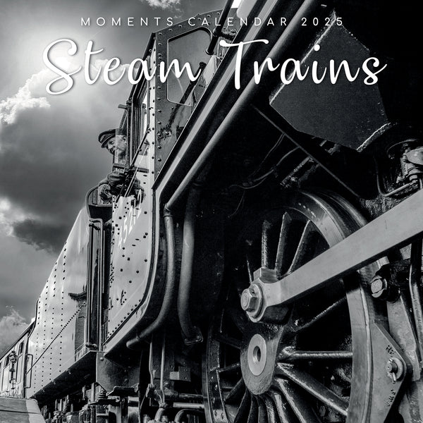 Steam Trains 2025 Square Wall Calendar 16 Months Premium Planner Christmas Gift