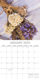 Dried Flowers - 2025 Square Wall Calendar Floral 16 Months Premium Planner Gift
