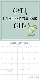 Gin - 2025 Square Wall Calendar 16-Month Premium Planner Christmas New Year Gift