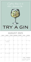 Gin - 2025 Square Wall Calendar 16-Month Premium Planner Christmas New Year Gift
