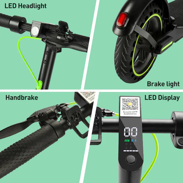 BUNA Classic Electric Scooter for Adults, 350W Motor, 25KM/H, 25 KM Range, 8.5" Pneumatic Tires