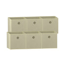 SORTI 33x33x27 CM Beige 6-Pack Foldable Storage Cubes - Fabric Bookcase Organizers for Toys and More