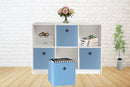 SORTI 33x33x27 CM Blue 6-Pack Foldable Storage Cubes - Fabric Bookcase Organizers for Toys and More