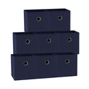 SORTI 27x28x27 CM Dark Blue 8-Pack Foldable Storage Cubes - Fabric Bookcase Organizers for Toys and More