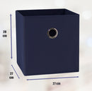 SORTI 27x28x27 CM Dark Blue 8-Pack Foldable Storage Cubes - Fabric Bookcase Organizers for Toys and More