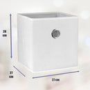 SORTI 27x28x27 CM White 8-Pack Foldable Storage Cubes - Fabric Bookcase Organizers for Toys and More
