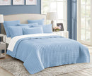 7 piece vintage stone wash comforter set king blue