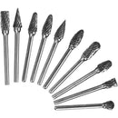10PCS Tungsten Carbide Rotary Burr Set for Rotary Tools and Dremel - Plastic Box