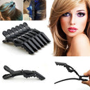 10X Matte Black Crocodile Hair Clips for Salon Hairdressing
