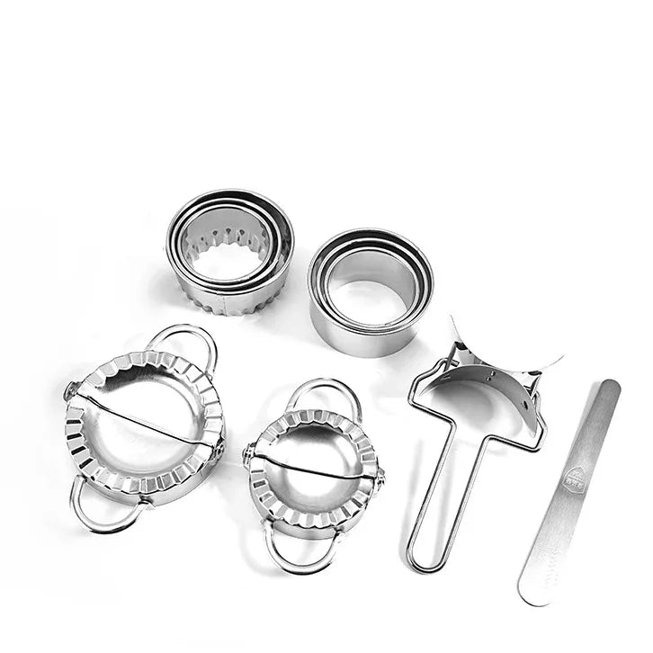 10PCS Stainless Steel Dumpling Maker Set Dough Press Mould Tools for Pastry Ravioli