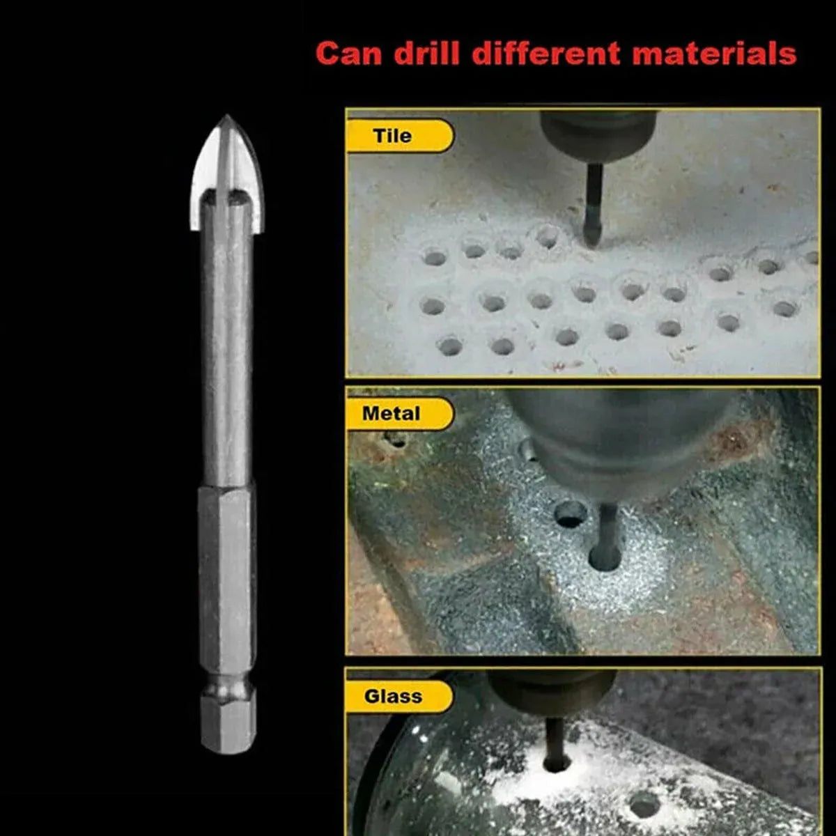 10X 6mm Hex Shank Tile Drill Bit for Porcelain Marble & Glass