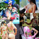 Face Body Paint Set 12 Colours with Brushes - Water Based Makeup for Party Festival Art