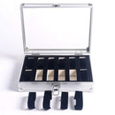 12 Grids Carbon Fiber Aluminum Watch Box Storage Case Holder Display