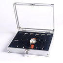 12 Grids Carbon Fiber Aluminum Watch Box Storage Case Holder Display