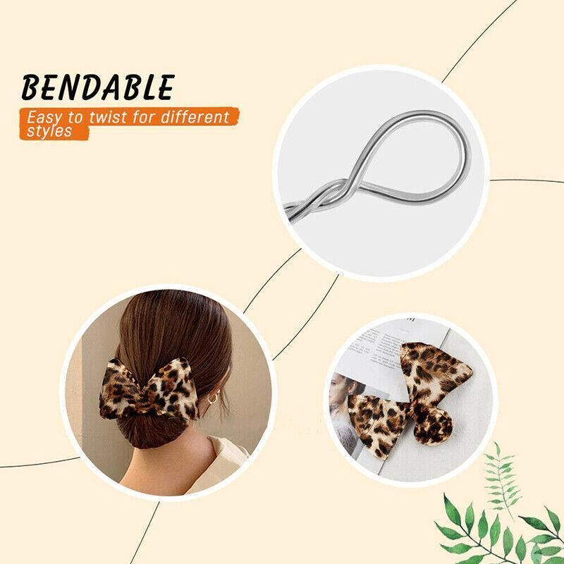 New Deft Bun Knotted Wire Hair Band Print Headband Twist Maker Hair Accessories - Black 01