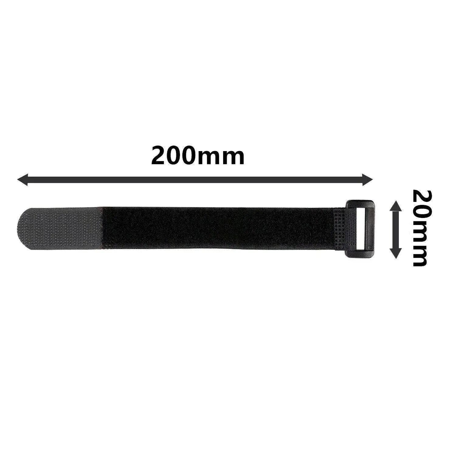 Magic Cable Ties Reusable Winder Coded Organiser Cords Hook Loop Black - 20*200mm  50PCS