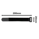 Magic Cable Ties Reusable Winder Coded Organiser Cords Hook Loop Black - 20*200mm  50PCS