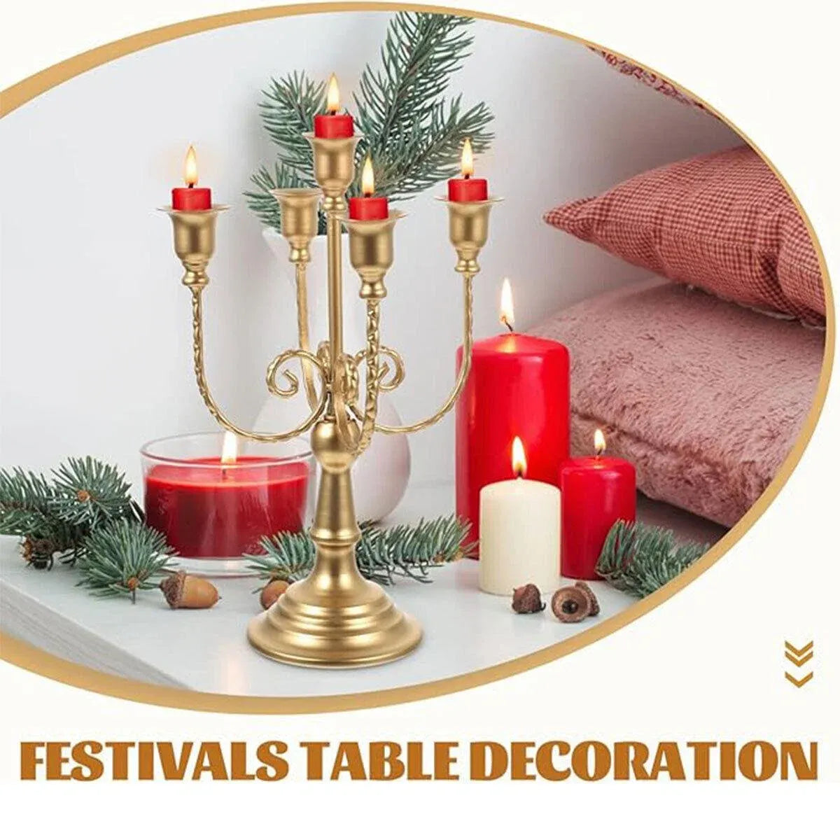 Vintage European Metal Candle Holder Decorative Ornament for Home Hotel Props