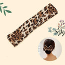 New Deft Bun Knotted Wire Hair Band Print Headband Twist Maker Hair Accessories - Coffee 03