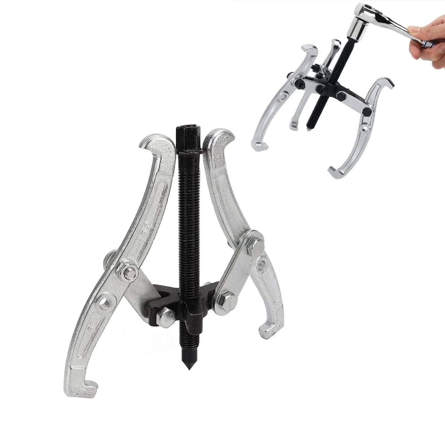3PCS Bearing Gear Hub Puller Remover Tool Drop Forged Reversible Jaws Separator