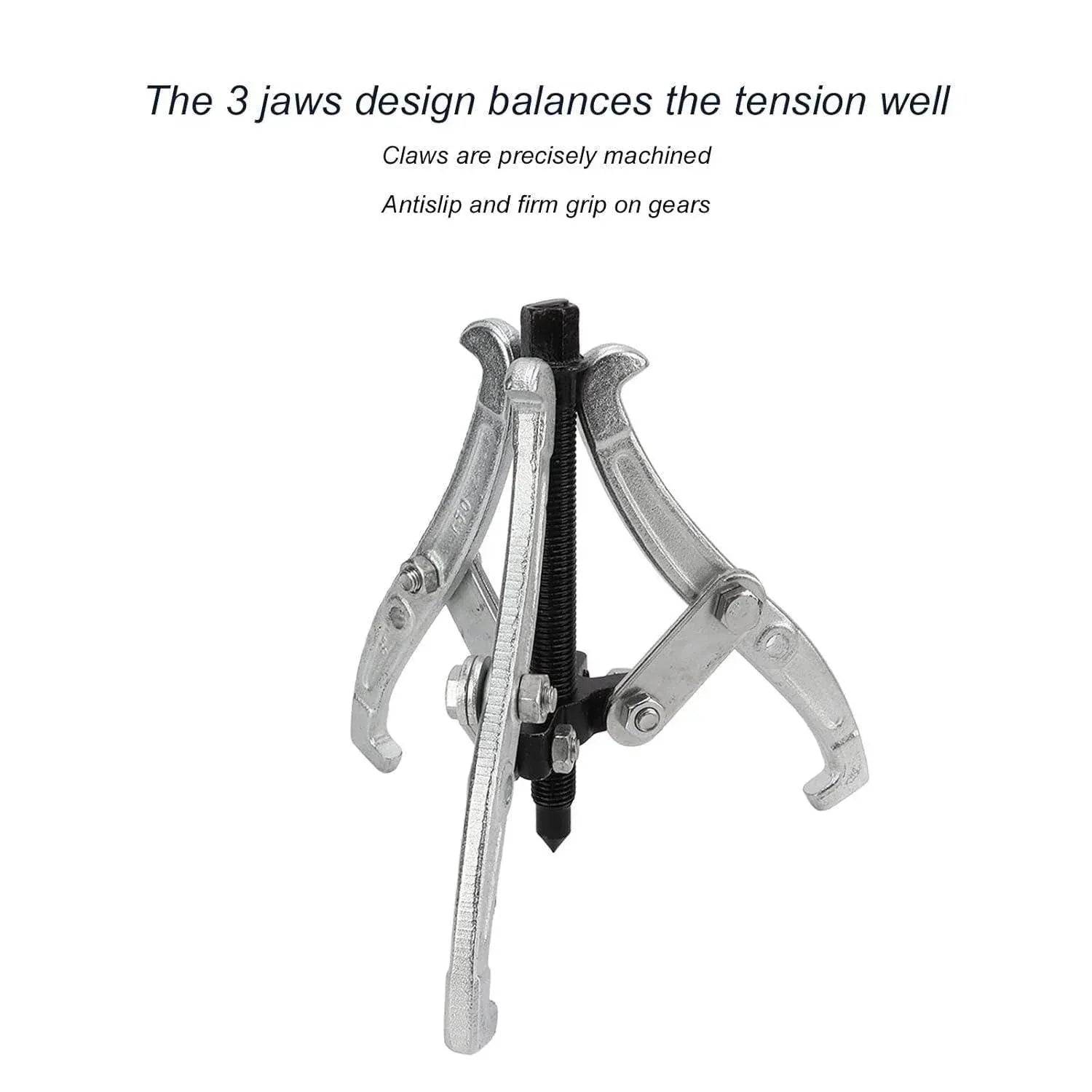 3PCS Bearing Gear Hub Puller Remover Tool Drop Forged Reversible Jaws Separator