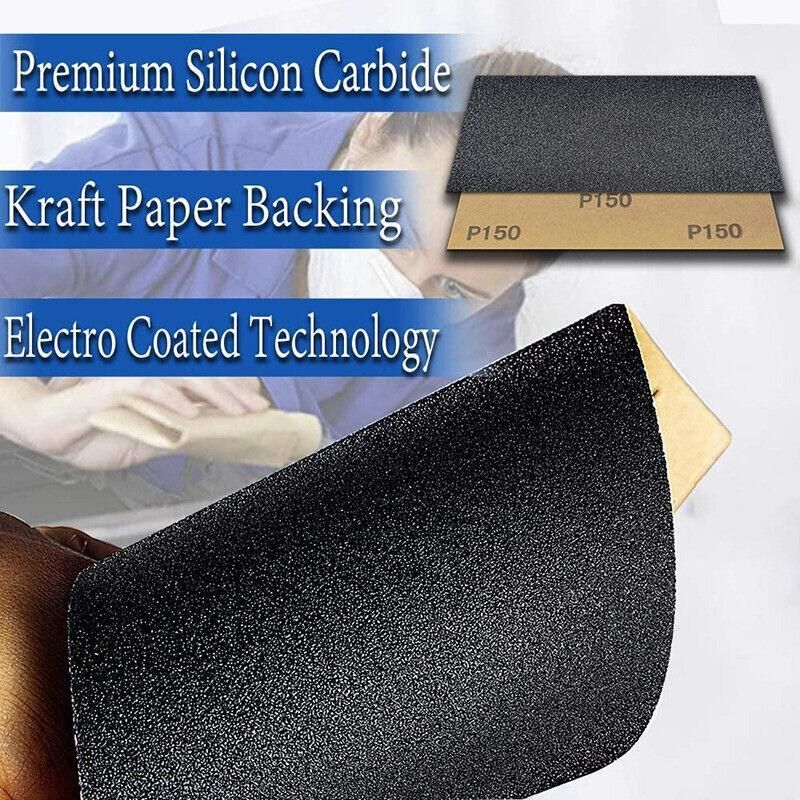 45PCS Wet Dry Sandpaper Set 120 to 5000 Grit Silicon Carbide Abrasive Sheets
