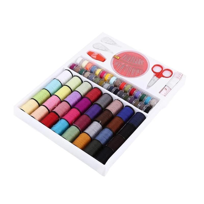 64Rolls Sewing Machine Line thread Spool Set Bobbin Cotton Reel Needle Tape Kit
