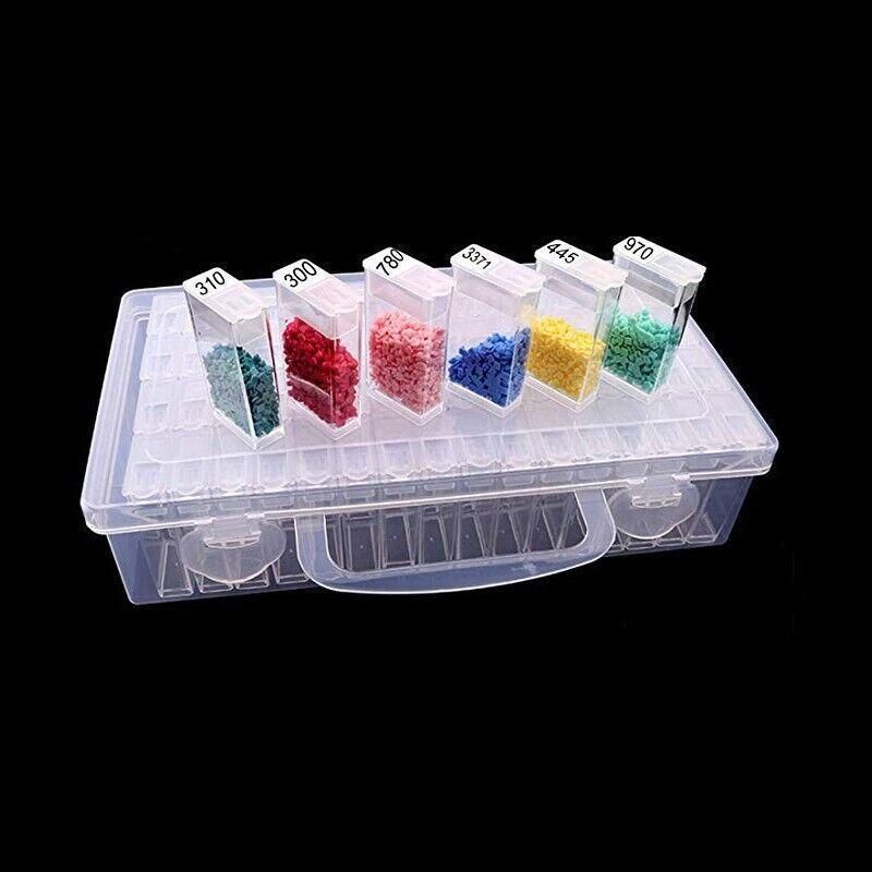 New 64 Grid Diamond Painting Storage Box Art Nail Bead Accessories Case Kit