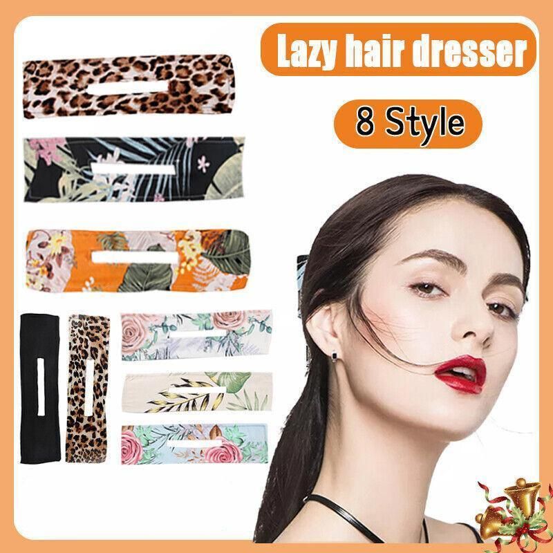New Deft Bun Knotted Wire Hair Band Print Headband Twist Maker Hair Accessories - Yellow 06
