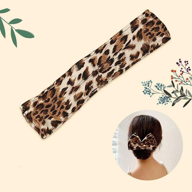 New Deft Bun Knotted Wire Hair Band Print Headband Twist Maker Hair Accessories - Yellow 06