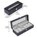 6 Grids Leather Watch Box Case Display Organizer Collection Storage Holder