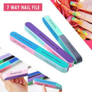 7 Way Professional Natural Nail File Straight Buffer Sanding Manicure Tools - 50 PCS