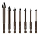7Pcs Efficient Universal Drilling Tool Multifunctional Cross Alloy Drill Bit Au