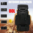80L Military Tactical Backpack Bag Outdoor Hiking Trekking Camping Rucksack Au