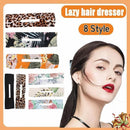 New Deft Bun Knotted Wire Hair Band Print Headband Twist Maker Hair Accessories - Coffee 08