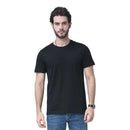 Heavy Cotton Short Sleeve T Shirt Plain Basic Tee Mens Top Dark Blue Size Large - 2XL