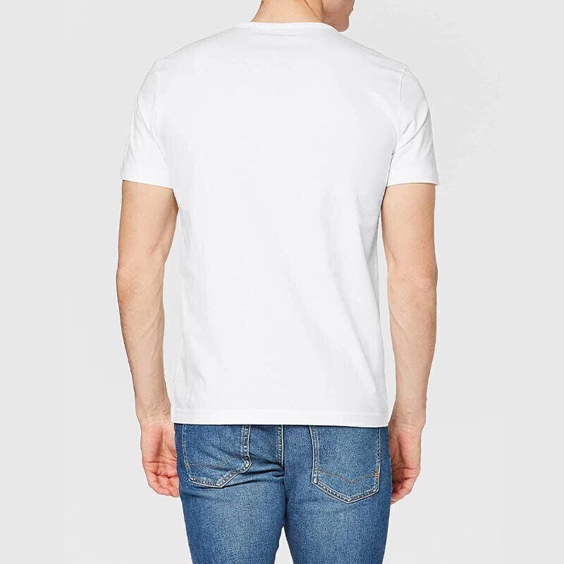 Heavy Cotton Short Sleeve T Shirt Plain Basic Tee Mens Top Dark Blue Size Large - M