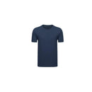 Heavy Cotton Short Sleeve T Shirt Plain Basic Tee Mens Top Dark Blue Size Large - S